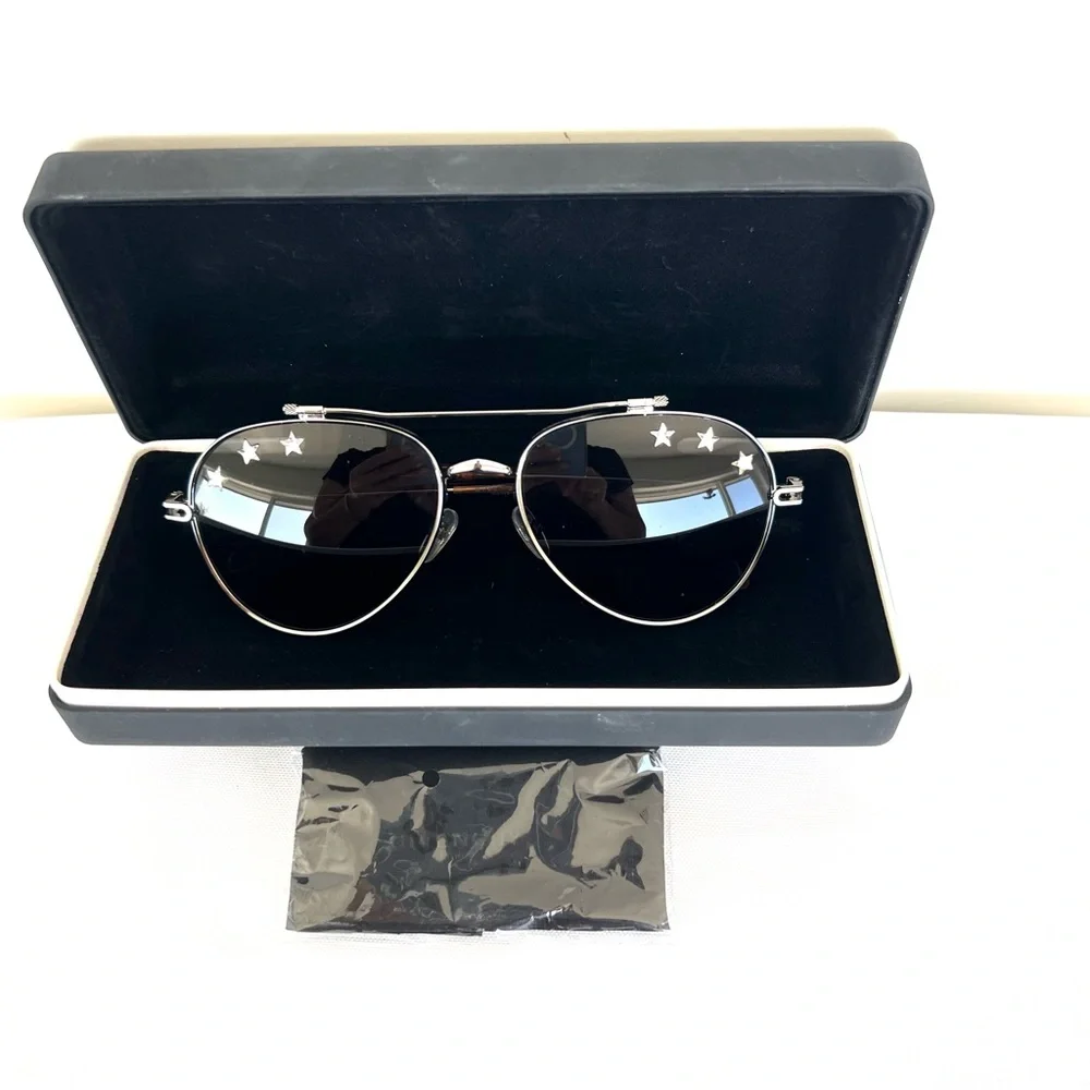 GIVENCHY GV-7057-N-STARS Crystal Gray Lenses UV Protection Aviator Sunglasses